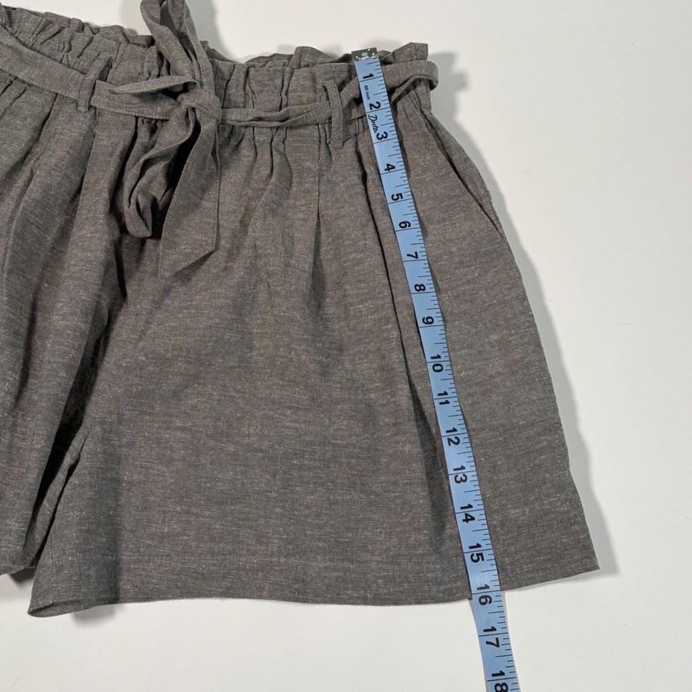 GiGiO USA Boutique Women's L Gray Paperbag Waist Shorts 100% Cotton High Rise - Picture 6 of 7